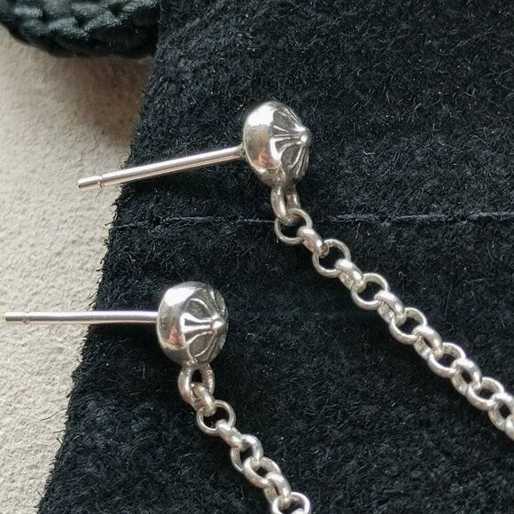 Chrome Hearts Spike Drop Earrings (Pair) 925 Sterling Silver - Picture 5 of 12